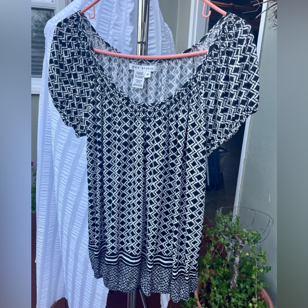 Black And White Printed Top